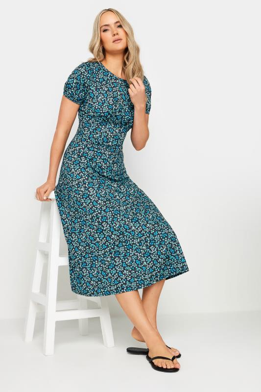 LTS Tall Women's Blue Ditsy Floral Print Midi Dress | Long Tall Sally 2