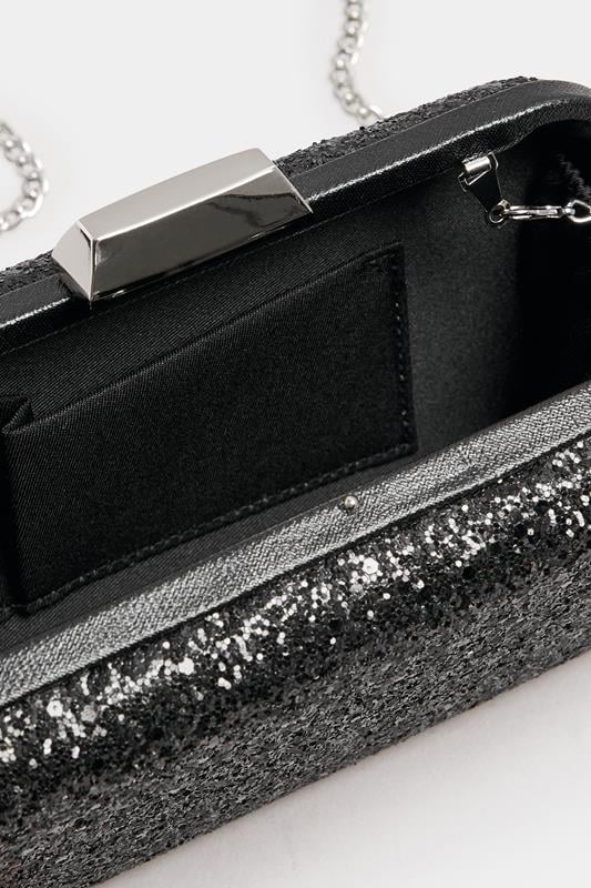 Black Sequin Clutch Bag | Yours Clothing 5
