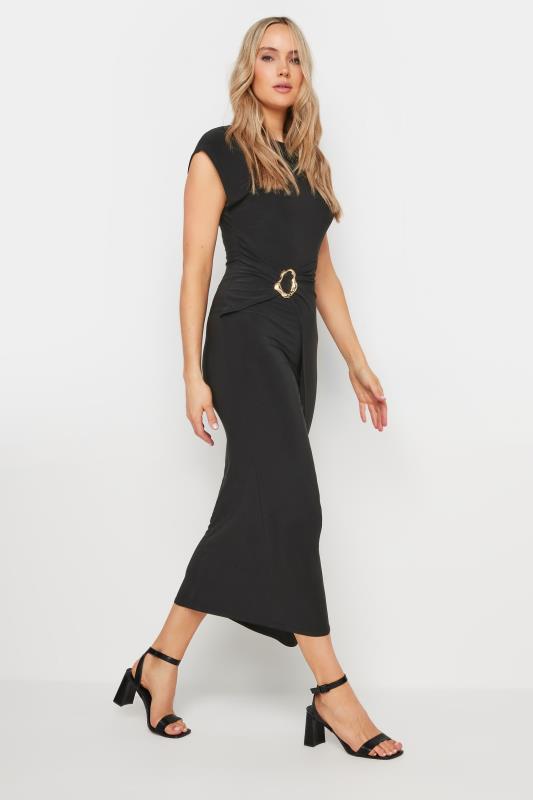 LTS Tall Women's Black Draped Buckle Detail Midaxi Dress | Long Tall Sally 4