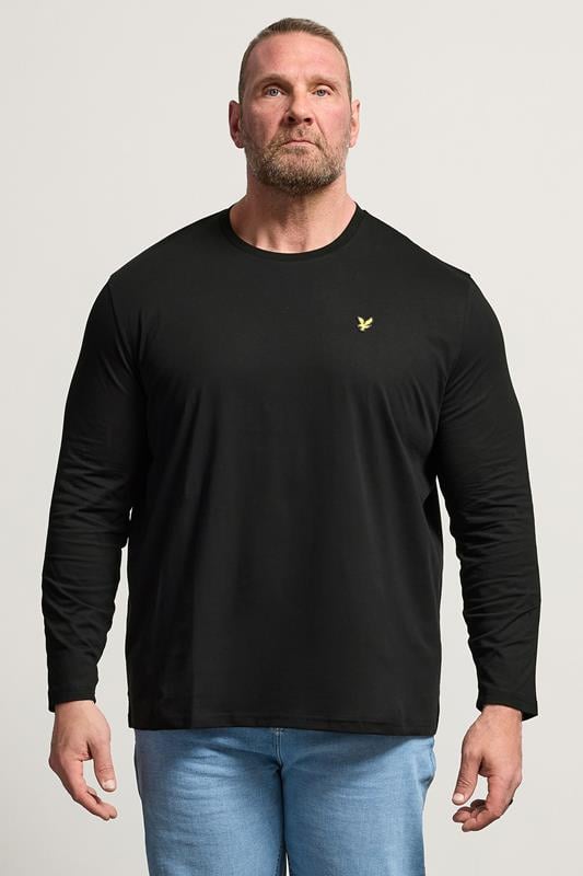  LYLE & SCOTT Big & Tall Black Long Sleeve T-Shirt