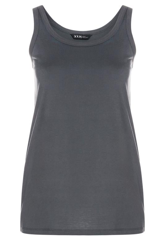 YOURS Plus Size Charcoal Grey Core Vest Top | Yours Clothing 5