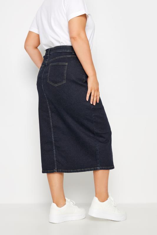 YOURS Plus Size Indigo Blue Stretch Denim Midaxi Skirt | Yours Clothing 5