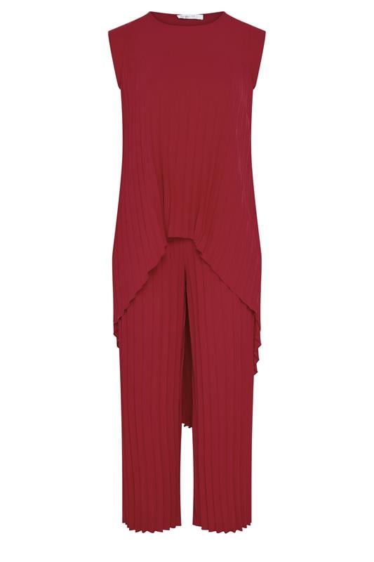 YOURS LONDON Plus Size Red Pleated Set | Yours Clothing 6