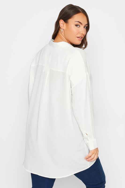 YOURS Plus Size White Oversized Boyfriend Shirt | Yours Clothing 3