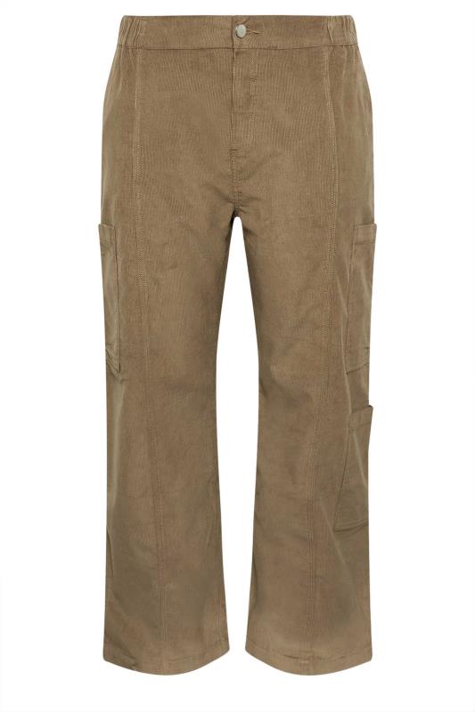 YOURS Plus Size Brown Cord Cargo Trousers | Yours Clothing 5