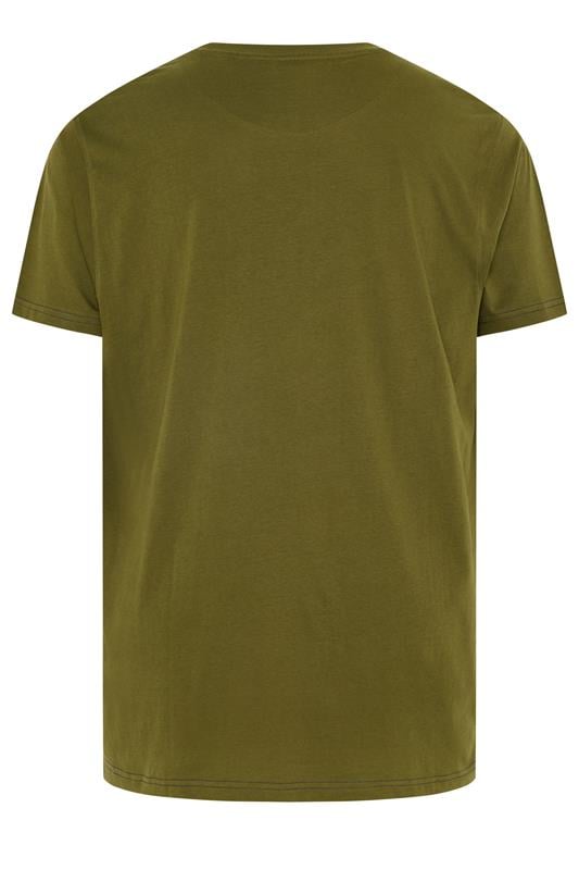KAM Big & Tall Olive Green Vintage Denim Graphic Print T-Shirt | BadRhino 2