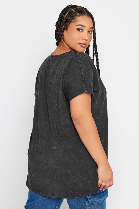 YOURS Plus Size Grey Acid Wash Cut Out Top | Yours Clothing 4