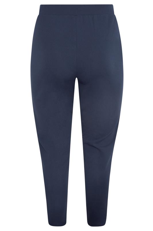 Plus Size Navy Blue Stretch Tapered Trousers | Yours Clothing 5