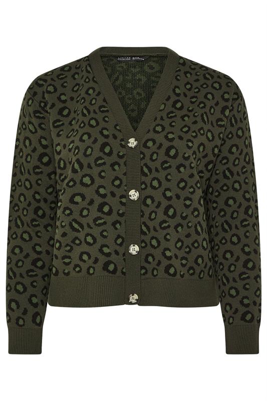 LIMITED COLLECTION Plus Size Khaki Green Leopard Print Cardigan | Yours Clothing  5