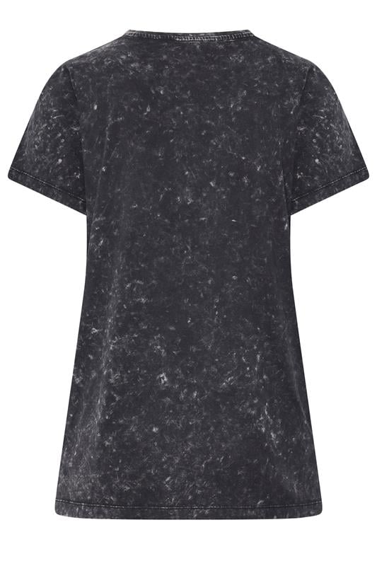 YOURS Plus Size Grey Acid Wash Flower T-Shirt | Yours Clothing 2