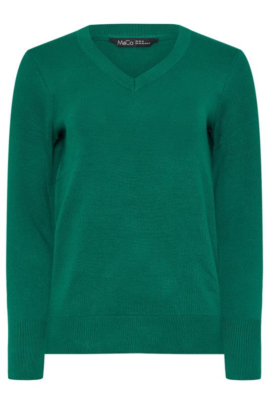 M&Co Teal Green V-Neck Long Sleeve Jumper | M&Co 5