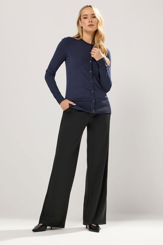 LTS Tall Black Elasticated Wide Leg Trousers