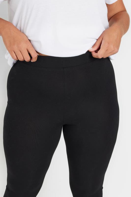 Plus Size 2 PACK Black Soft Touch Stretch Leggings | Yours Clothing 5