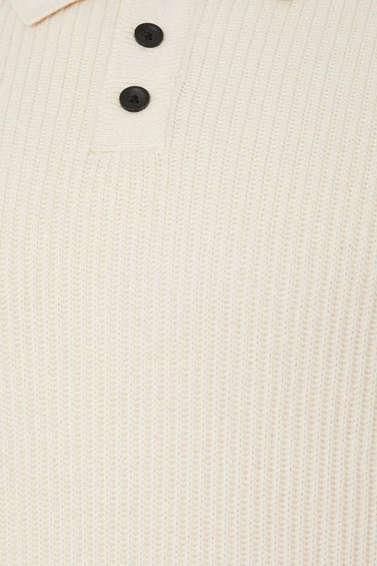 BadRhino Big & Tall Natural Brown Chunky Knit Collared Jumper | BadRhino 8
