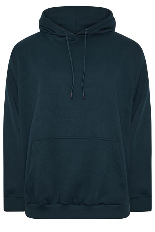 JACK & JONES Big & Tall Navy Blue Plain Hoodie | BadRhino 2