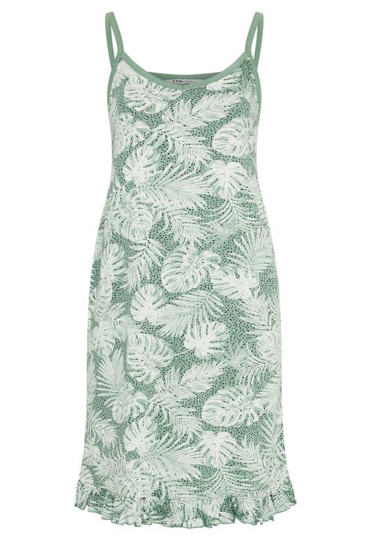 YOURS Plus Size Green Palm Print Chemise Nightdress | Yours Clothing  5