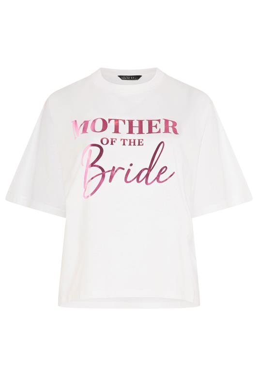 LIMITED COLLECTION Plus Size White 'Mother Of The Bride' Metallic T-Shirt | Yours Clothing 5