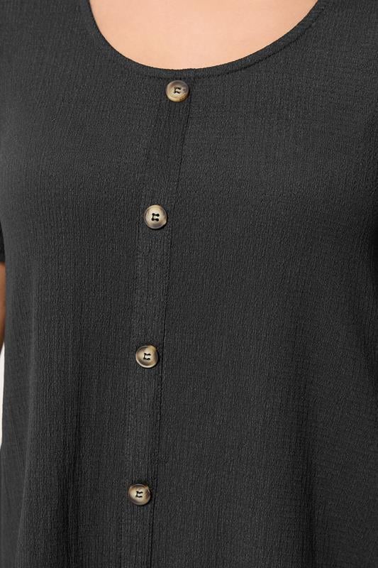 YOURS Plus Size Black Crinkle T-Shirt | Yours Clothing 4