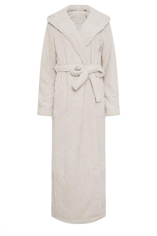 LTS Tall Natural Brown Cable Maxi Dressing Gown | Long Tall Sally  5