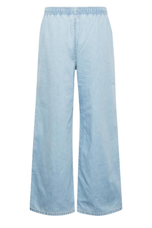 LTS Tall Women's Light Blue Drawstring Wide Leg Jeans | Long Tall Sally 7