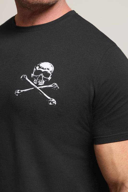 BadRhino Big & Tall Black Skull & Crossbones Graphic T-Shirt 5