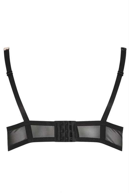 YOURS Plus Size Black Lace Leopard Trim Padded Bra | Yours Clothing 6