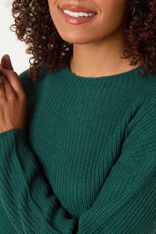 M&Co Dark Green Funnel Neck Knitted Jumper | M&Co 4
