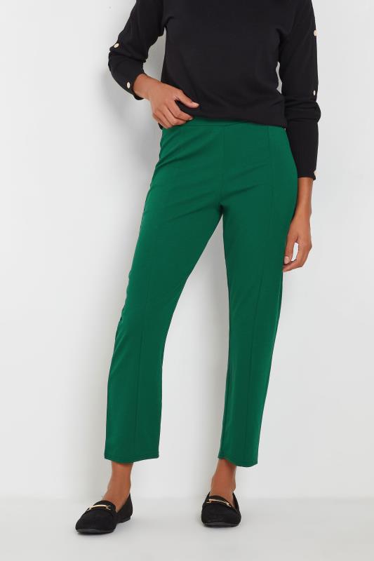 M&Co Green Stretch Tapered Trousers | M&Co 1