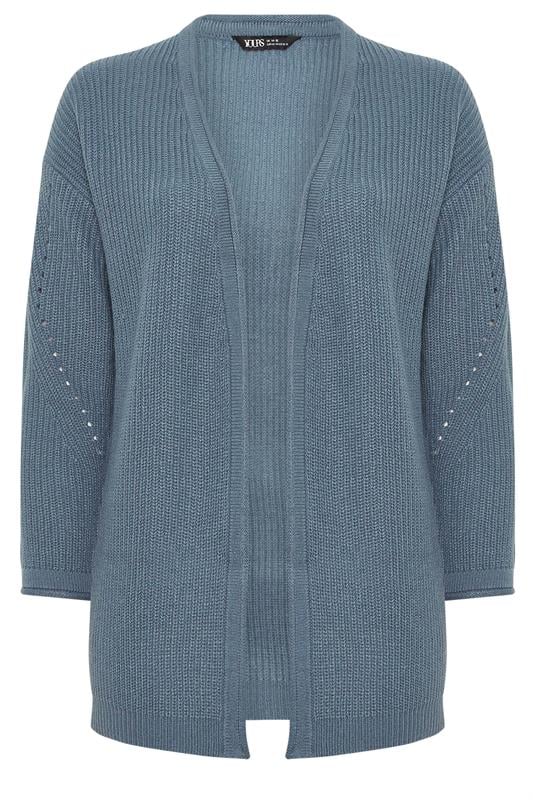 YOURS Plus Size Essential Light Blue Knitted Cardigan | Yours Clothing 5