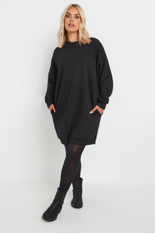 Plus Size  YOURS Curve Black Sweatshirt Dress