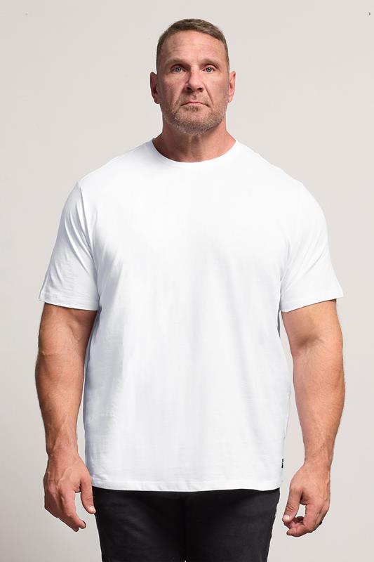 JACK & JONES Big & Tall White Jenoa Crew T-Shirt