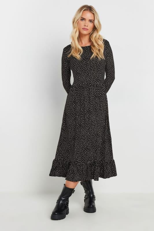 M&Co Petite Black Spot Print Midi Dress | M&Co 1