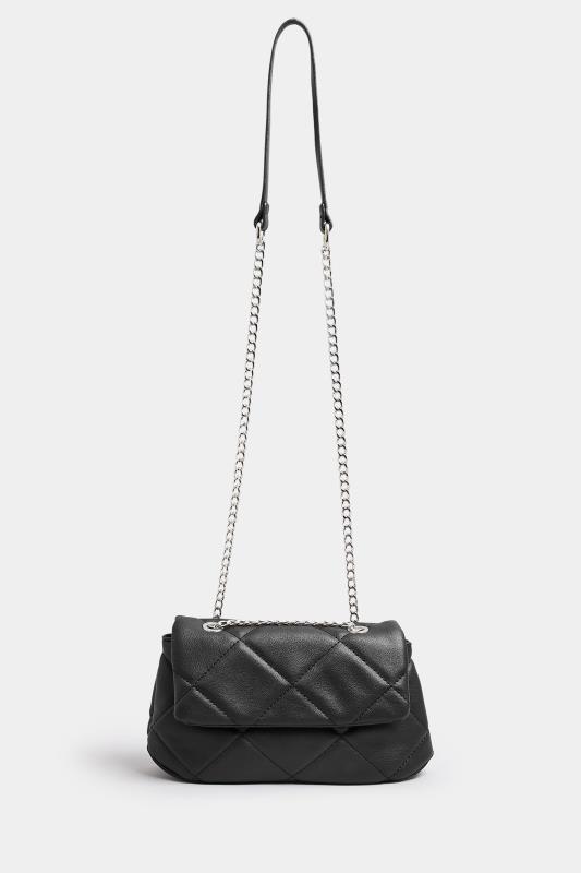 Black Quilted Detail Cross Body Bag | Yours Clothing 3