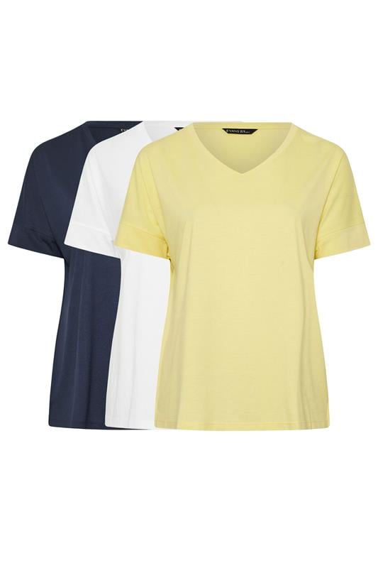  EVANS ESSENTIAL 3 Pack Navy & White T-Shirts