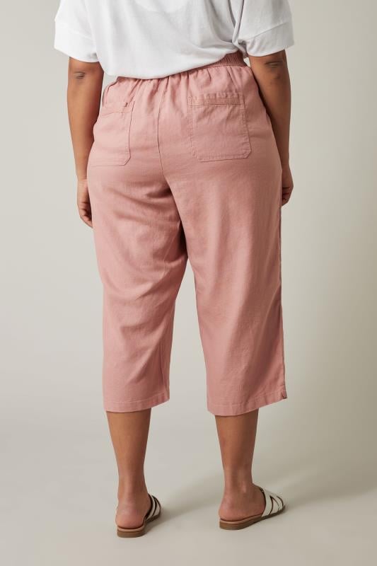 Cropped Linen Blend Rose Trouser  3
