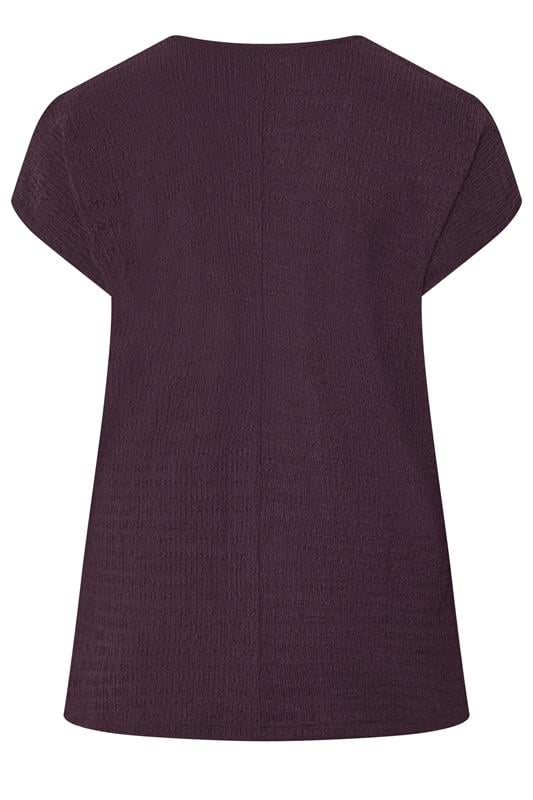 YOURS Plus Size Purple Textured T-Shirt | Yours Clothing 7