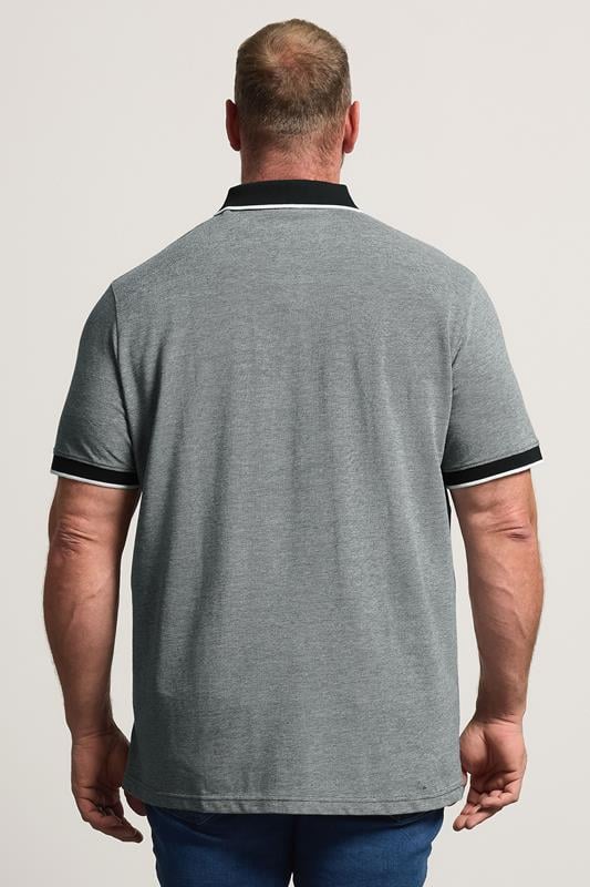 BadRhino Big & Tall Grey & Black Tipped Polo Shirt | BadRhino 2