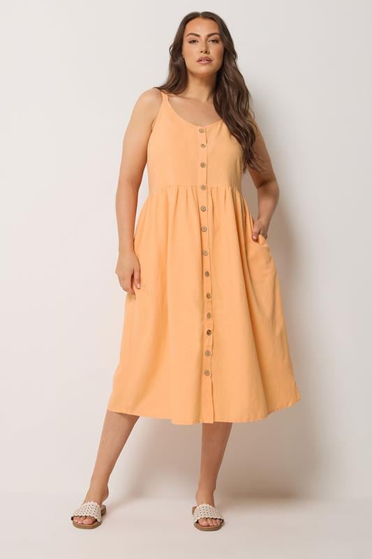  YOURS Curve Orange Linen Sundress