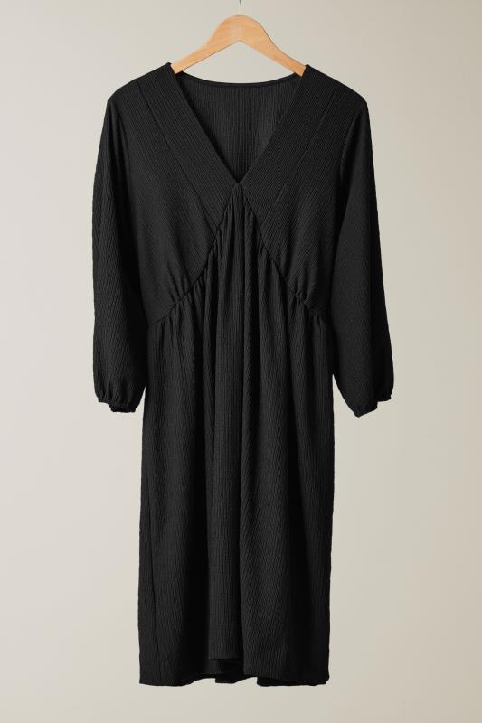 EVANS Plus Size Black Crepe Midi Dress | Evans 5