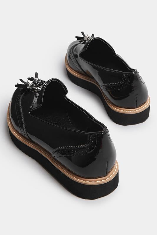 LTS Black Patent Tassel Slip-On Loafers In Standard Fit | Long Tall Sally 4