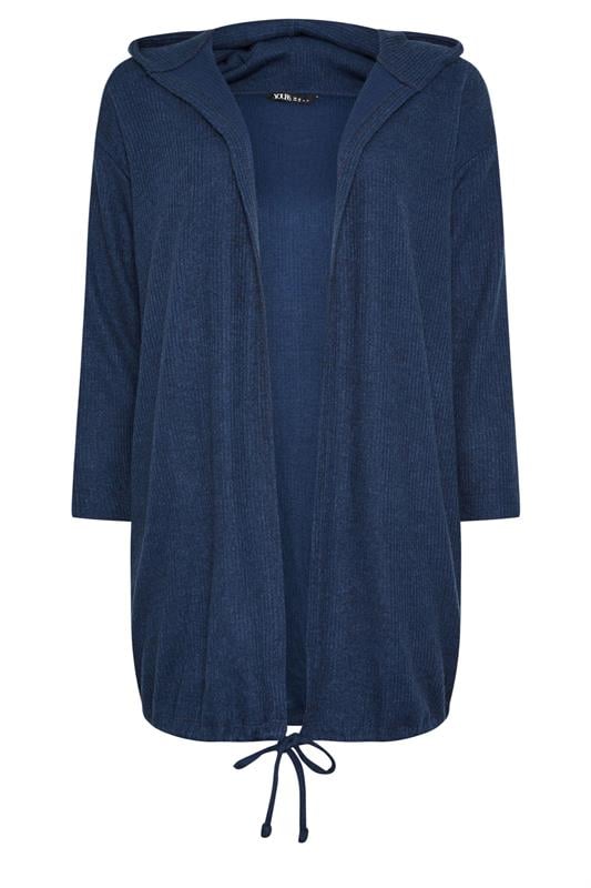 YOURS Plus Size Navy Blue Ribbed Soft Touch Cardigan | Yours Clothing 5