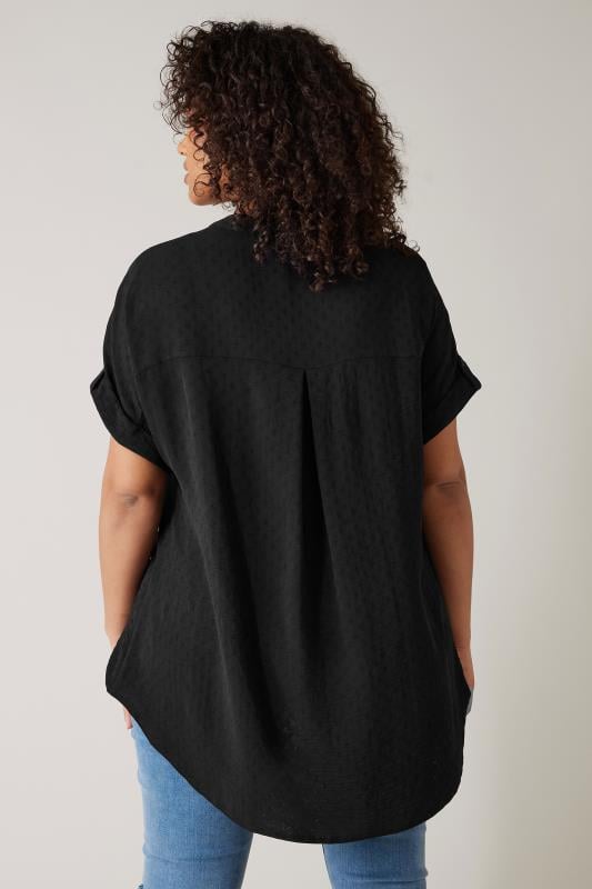 EVANS Plus Size Black Short Sleeve Blouse | Evans 3