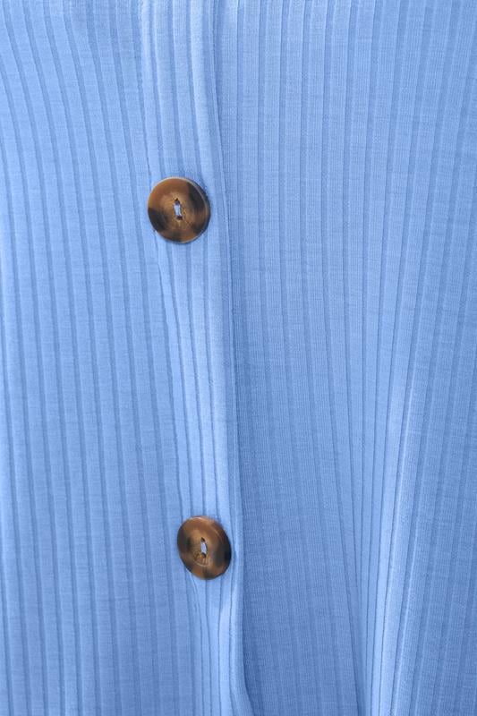 YOURS Plus Size Baby Blue Ribbed Swing Vest Top | Yours Clothing 4