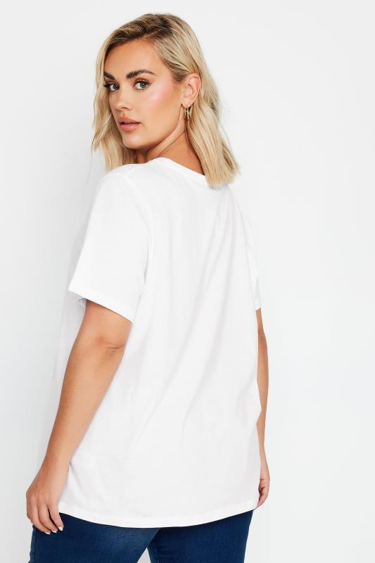 YOURS Plus Size White Cotton T-Shirt | Yours Clothing  4