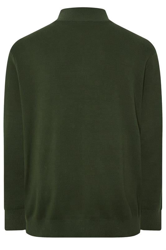 BadRhino Big & Tall Duffel Green Milano Quarter Zip Jumper | BadRhino 6