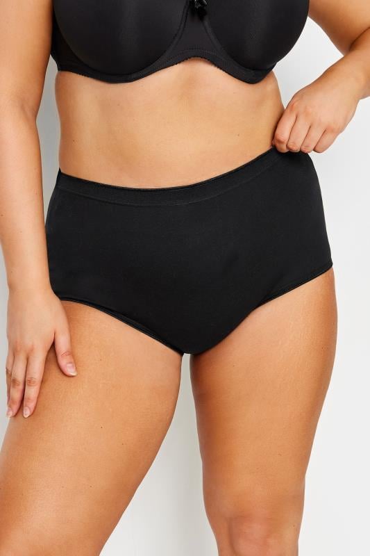 Plus Size  YOURS Curve 5 PACK Black Stretch Full Briefs