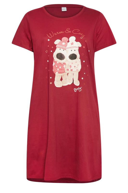 YOURS Plus Size Red Boofle ‘Warm and Cosy' Slogan Nightdress 5