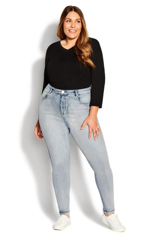Blue Plus Size High Waisted Jeans