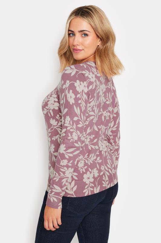 M&Co Pink Floral Print Crew Neck Jumper | M&Co 3