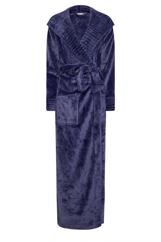 LTS Tall Purple Ribbed Trim Dressing Gown | Long Tall Sally 5